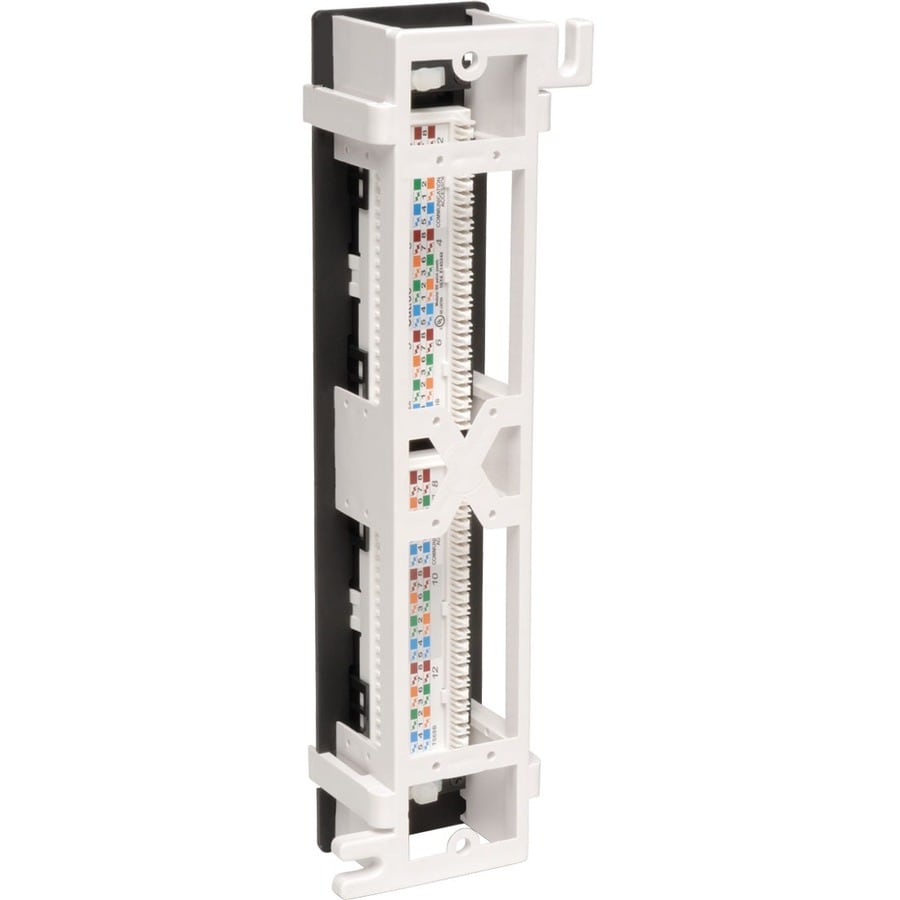 12PORT CAT6/CAT5 PATCH PANEL WALL-MOUNT VERTICAL 110 IDCX2 RJ45