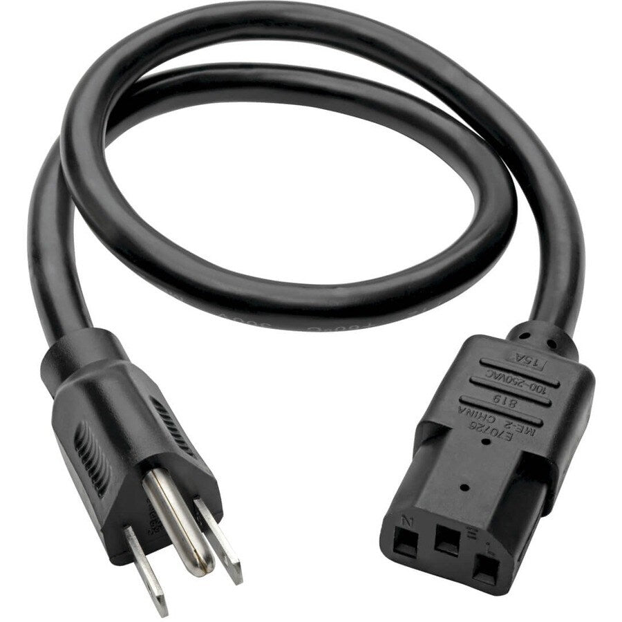 2FT COMPUTER POWER CORD 14AWG 15A 125V 5-15P TO C13 HEAVY DUTY