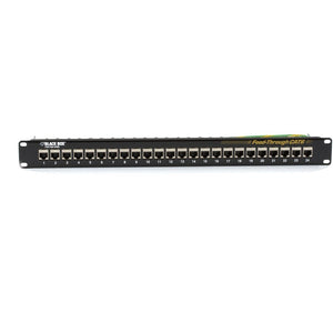 CAT6 PATCH PANEL FEED-THROUGH 1 U SHIELDED 24-PORT