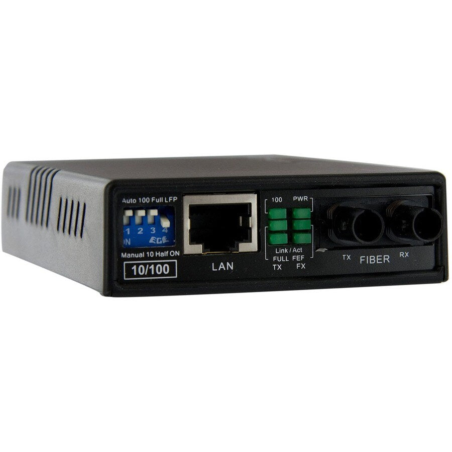 10/100 FIBER MEDIA CONVERTER ST FAST FIBER TO ETHERNET CONVERTER MM