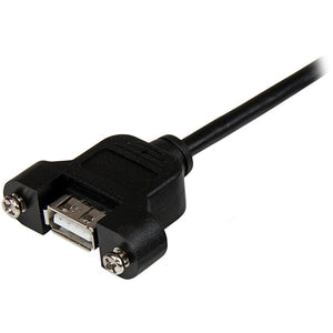 1FT PANEL MOUNT USB EXTENSION CABLE USB A PANEL MOUNT CORD USB2.0