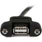 1FT PANEL MOUNT USB EXTENSION CABLE USB A PANEL MOUNT CORD USB2.0