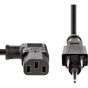 10FT COMPUTER POWER CORD NEMA 5-15P TO RIGHT ANGLE C13 POWER CORD