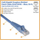 50FT CAT6 PATCH CABLE M/M BLUE GIGABIT MOLDED SNAGLESS PVC RJ45