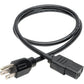 3FT COMPUTER POWER CORD 18AWG 10A 125V 5-15P TO C13