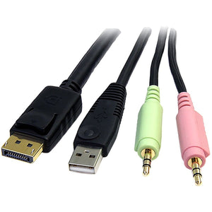 6FT USB DISPLAYPORT KVM CABLE AUDIO USB DP KVM CABLE KVM CORD