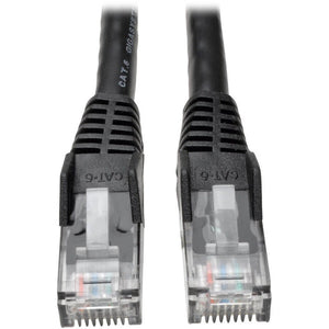 30FT CAT6 PATCH CABLE M/M BLACK GIGABIT MOLDED SNAGLESS PVC RJ45