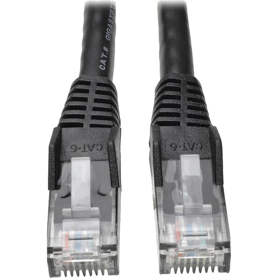 50FT CAT6 PATCH CABLE M/M BLACK GIGABIT MOLDED SNAGLESS PVC RJ45