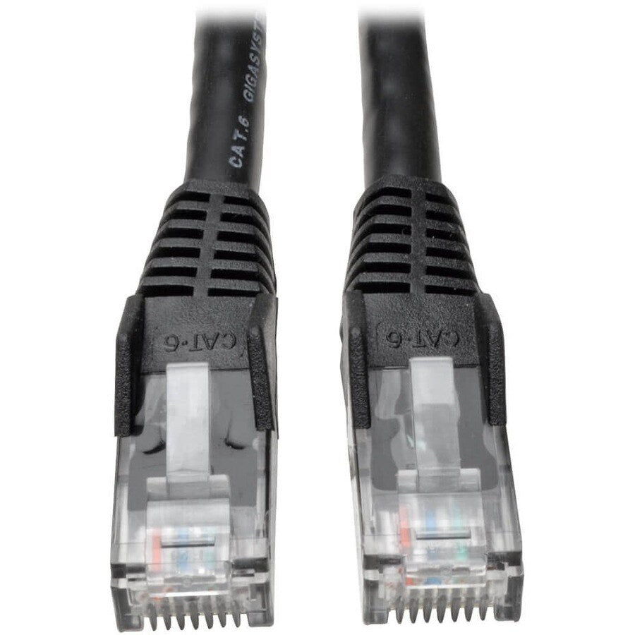 15FT CAT6 PATCH CABLE M/M BLACK GIGABIT MOLDED SNAGLESS PVC RJ45