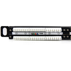 24 PORT CAT5E PATCH PANEL RJ45 110 TYPE RACK MOUNT NETWORK PANEL