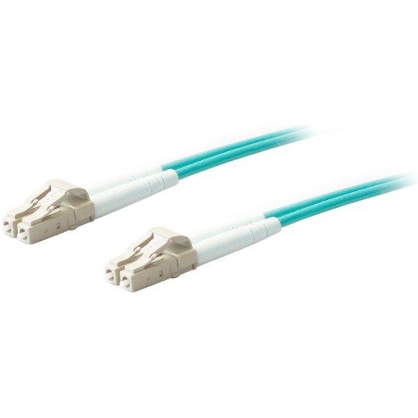 20M LOMM OM4 FIBER OPTIC MALE LC/LC 50/125 DUPLEX AQUA CABLE