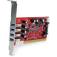 4 PORT PCI SUPERSPEED USB 3.0 USB ADAPTER CONTROLLER CARD W/ SATA