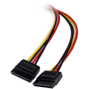 12IN LP4 TO SATA POWER Y CABLE ADAPTER MOLEX MALE TO 2 SATA FEMALE