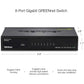 8PORT GIGABIT GREENNET SWITCH GREEN METAL