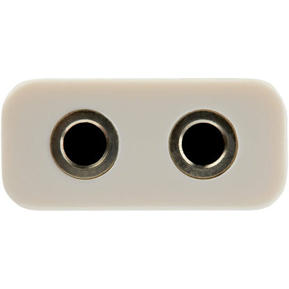 HEADPHONE MICROPHONE SPLITTER WHITE - 4 PIN TO 2X 3 PIN 3.5MM