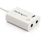 HEADPHONE MICROPHONE SPLITTER WHITE - 4 PIN TO 2X 3 PIN 3.5MM