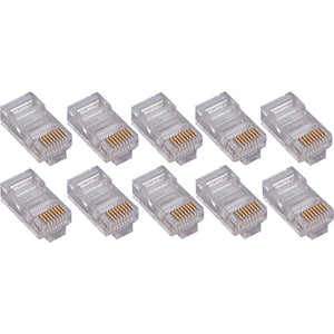 100PK CAT5E RJ45 MODULAR PLUG FOR STRANDED OR SOLID CAT5E CABLE