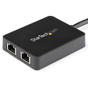 USB TO ETHERNET ADAPTER DUAL USB 3.0 GIGABIT 2-PORT NTWK DONGLE