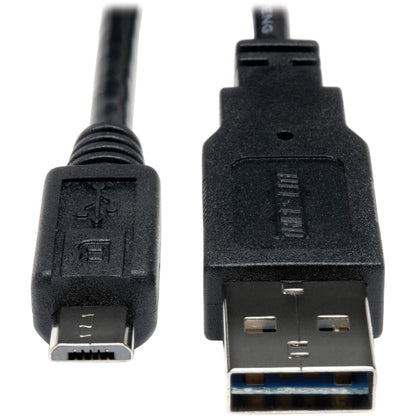 6FT REVERSIBLE USB CABLE M/M USB 2.0 USB-A TO 5PIN MICRO-B