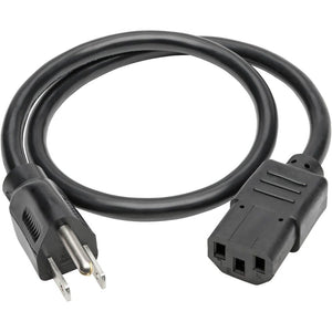 2FT COMPUTER POWER CORD 18AWG 13A 125V 5-15P TO C13