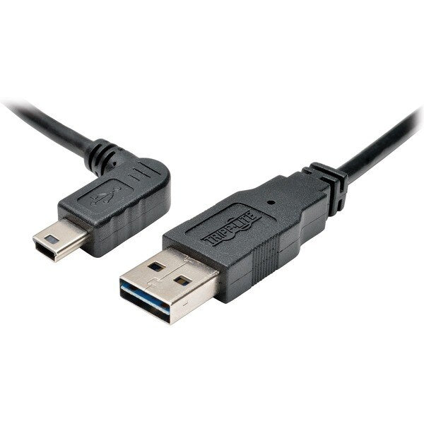 6FT REVERSIBLE USB ADAPTER M/M USB 2.0 USB-A TO LEFT 5PIN MINI-B