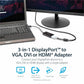 3 IN 1 DISPLAYPORT ADAPTER DP TO VGA DVI HDMI CONVERTER DONGLE