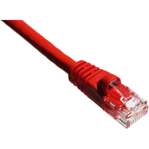 1FT CAT5E RED MOLDED BOOT PATCH CABLE 350MHZ