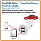 DUAL USB CAR CHARGER CELLPHONE TABLET 5V 3.1A 15.5W LIGHTER SOCKET