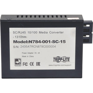 SC SINGLE MODE MEDIA CONVERTER 10/100 RJ45/SC