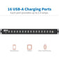 16PORT USB CHARGING STATION HUB 5V 40A 200W W/ SYNCING FUNCTION