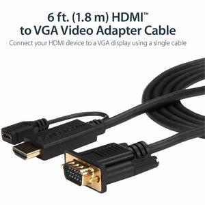 6FT HDMI TO VGA CABLE ADAPTER ACTIVE HDMI TO VGA CONVERTER CORD