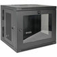 10U WALL MOUNT RACK ENCLOSURE CABINET HINGED GLASS ACRYLIC DOOR