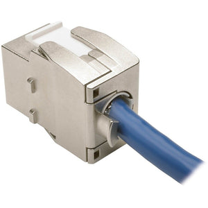 TOOLLESS KEYSTONE JACK CAT6A SHIELDED GRAY RJ45F GRAY TAA