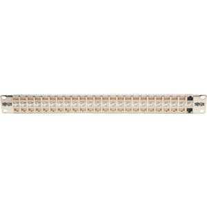 48PORT 1U CAT6A PATCH PANEL RM/STP SHIELDED/FEEDTHROUGH RJ45