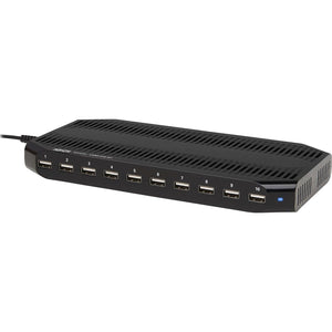 10PORT USB CHARGING STATION HUB 12V 8A 96W W/ ADJUSTABLE STORAGE