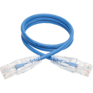 2FT CAT6 PATCH CABLE SLIM BLUE GIGABIT MOLDED SNAGLESS UTP PVC M/M