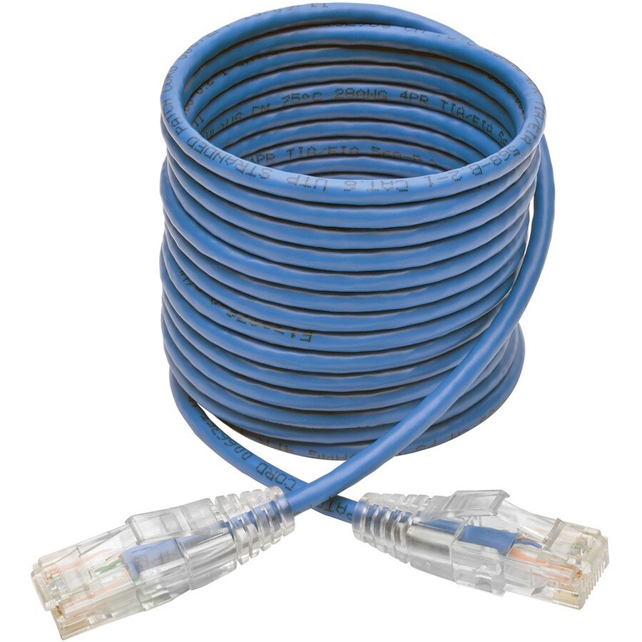 6FT CAT6 PATCH CABLE SLIM BLUE GIGABIT MOLDED SNAGLESS UTP PVC M/M