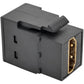 HDMI COUPLER F/F BLACK KEYSTONE PANEL MOUNT ALL-IN-ONE