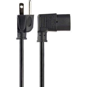 3FT COMPUTER POWER CORD NEMA 5-15P TO RIGHT ANGLE C13 POWER CORD