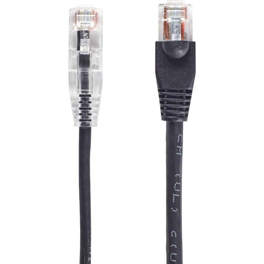 10FT BLACK CAT6 SLIM 28AWG PATC H CABLE 250MHZ UTP CM SNAGLESS