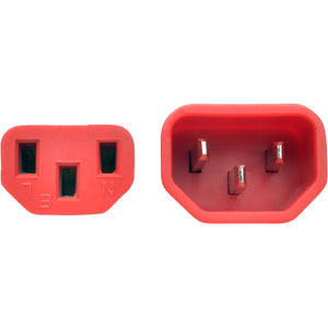 2FT PWR EXTENSION CORD 14 AWG 15A C14 C13 HEAVY DUTY SJT RED