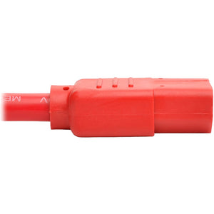 2FT PWR EXTENSION CORD 14 AWG 15A C14 C13 HEAVY DUTY SJT RED
