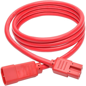 6FT POWER EXTENSION CORD 14 AWG 15A C14 C15 HEAVY DUTY SJT RED