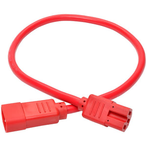 2FT POWER EXTENSION CORD 14 AWG 15A C14 C15 HEAVY DUTY SJT RED