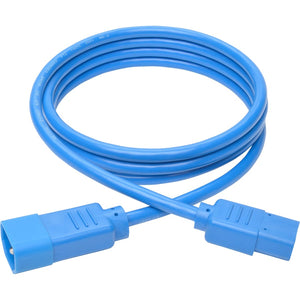 6FT PWR EXTENSION CORD 18AWG 10A C14 TO C13 BLUE COMPUTER CABLE