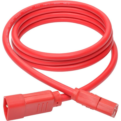 6FT PWR EXTENSION CORD 14AWG 15A C14 TO C13 HEAVY DUTY SJT RED