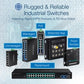 6PORT HARDENED INDUSTRIAL GIGABIT ULTRA POE DIN-RAIL SWITCH