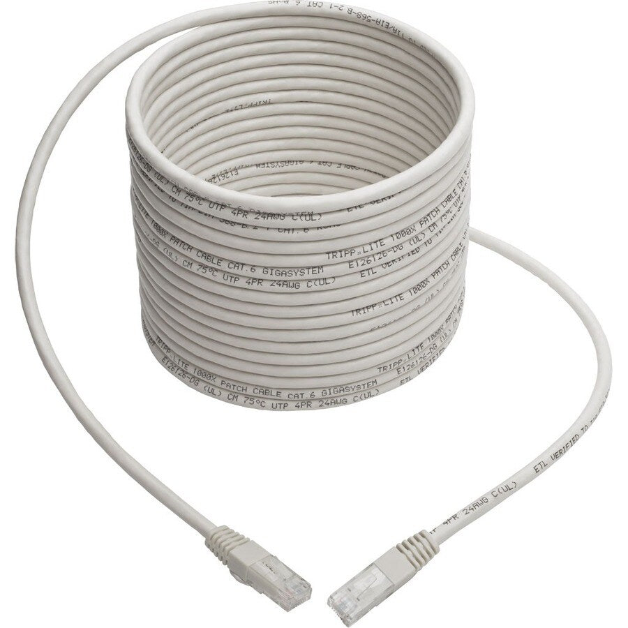 25FT CAT6 WHITE GIGABIT MOLDED RJ45 M/M 24AWG PATCH CABLE 550MHZ