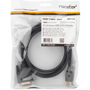 6FT/2M HDMI TO DVI-D CABLE M/M HDMI MALE TO DVI-D 18+1 MALE