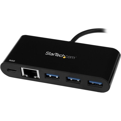 USB C GIGABIT ETHERNET ADAPTER 3-PORT USB HUB WITH POWER DELIVERY